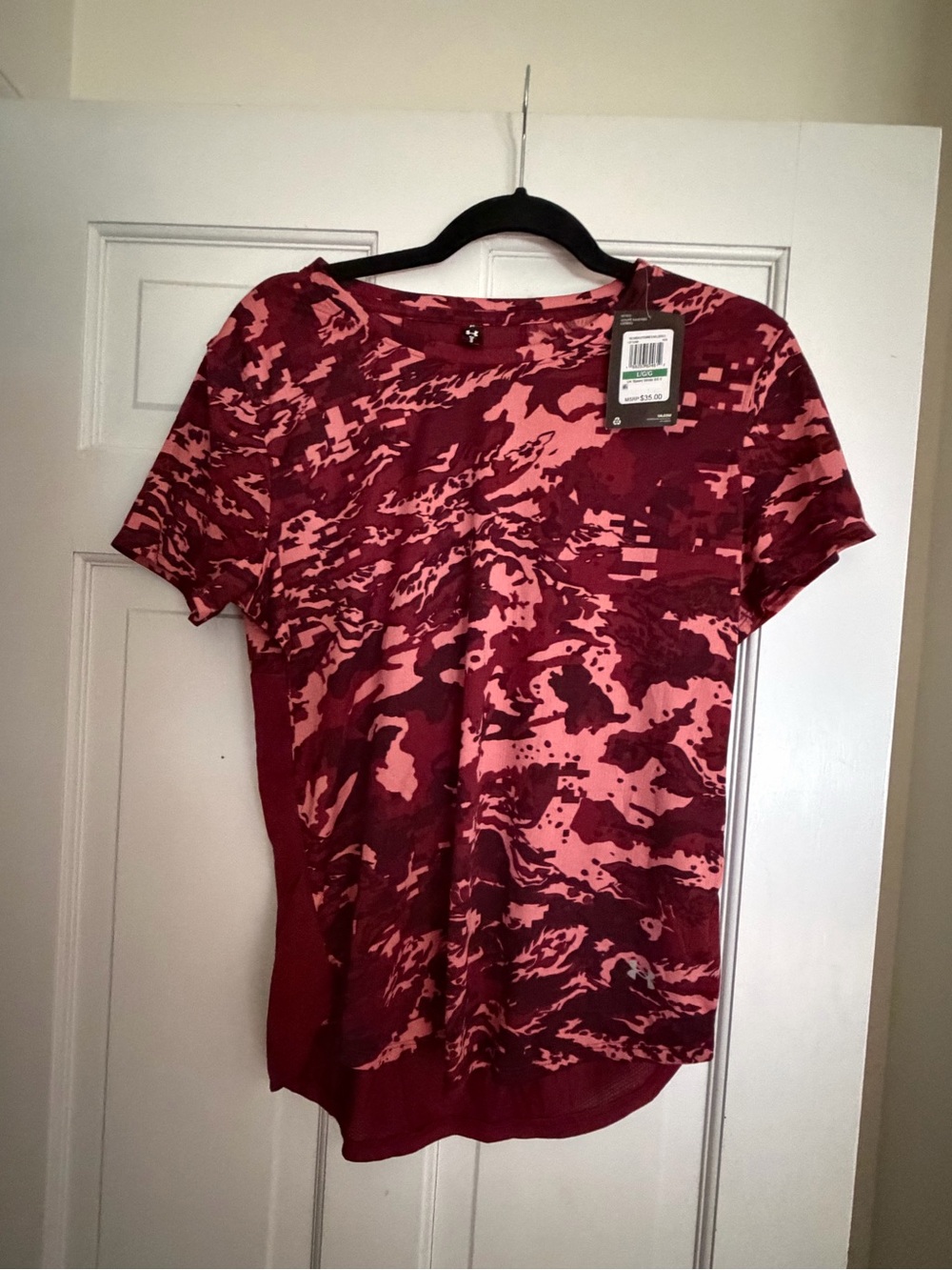 Under Armour Pink and Burgundy Camo Tee